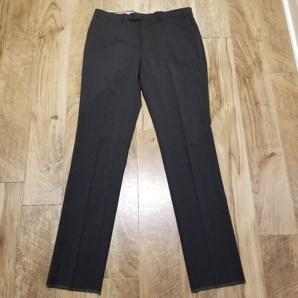 Hart Schaffner Marx Gray Wool Flat Front Dress Pants NEW Mens 38